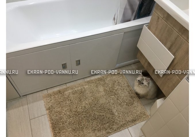 Экран из МДФ EMMY Монро 170 белый в алюминиевой раме – купить по цене 7200 руб. в интернет-магазине в городе Нижний Новгород картинка 2