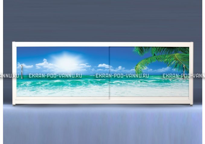 Экран на роликах EUROPLEX Пляж – купить по цене 12400 руб. в интернет-магазине в городе Нижний Новгород картинка 1