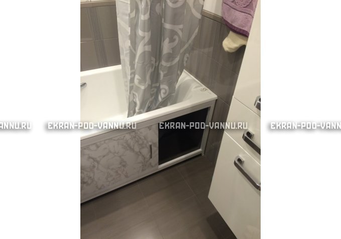Раздвижной экран EUROPLEX Комфорт серый мрамор – купить по цене 6250 руб. в интернет-магазине в городе Нижний Новгород картинка 4