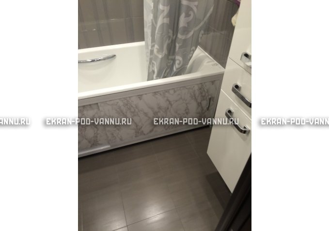 Раздвижной экран EUROPLEX Комфорт серый мрамор – купить по цене 6250 руб. в интернет-магазине в городе Нижний Новгород картинка 3
