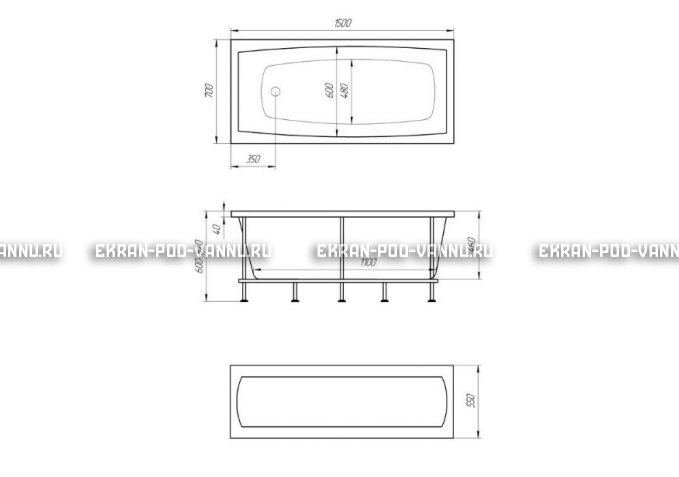 Акриловая ванна 1MarKa Melora 150x70 – купить по цене 12300 руб. в интернет-магазине в городе Нижний Новгород картинка 4