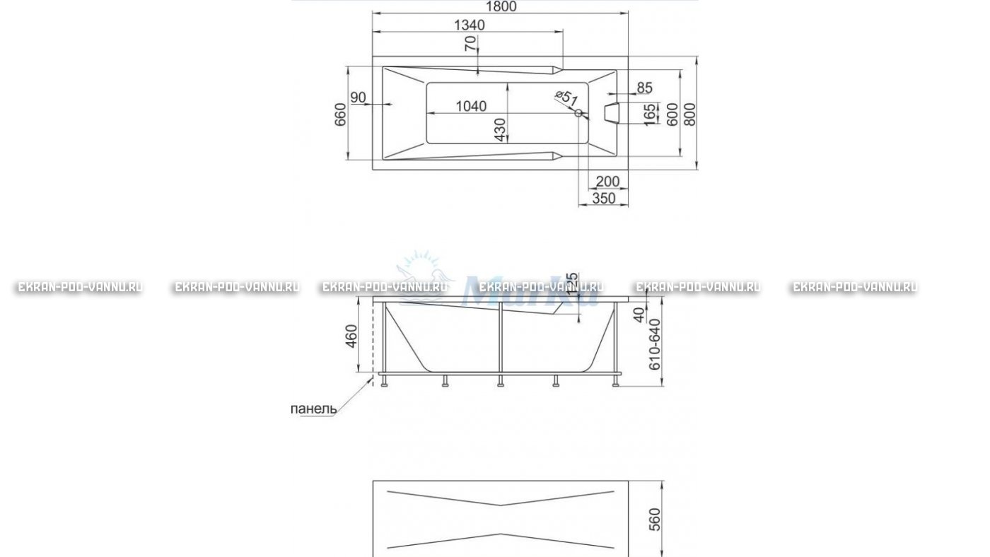 Акриловая ванна 1MarKa Raguza 180x80 – купить по цене 17854 руб. в интернет-магазине в городе Нижний Новгород картинка 13