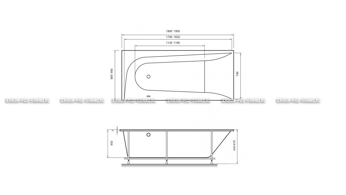Акриловая ванна Vayer Boomerang 180x80 – купить по цене 43210 руб. в интернет-магазине в городе Нижний Новгород картинка 15
