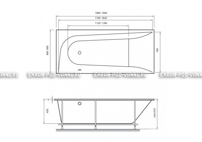 Акриловая ванна Vayer Boomerang 180x80 – купить по цене 43210 руб. в интернет-магазине в городе Нижний Новгород картинка 4